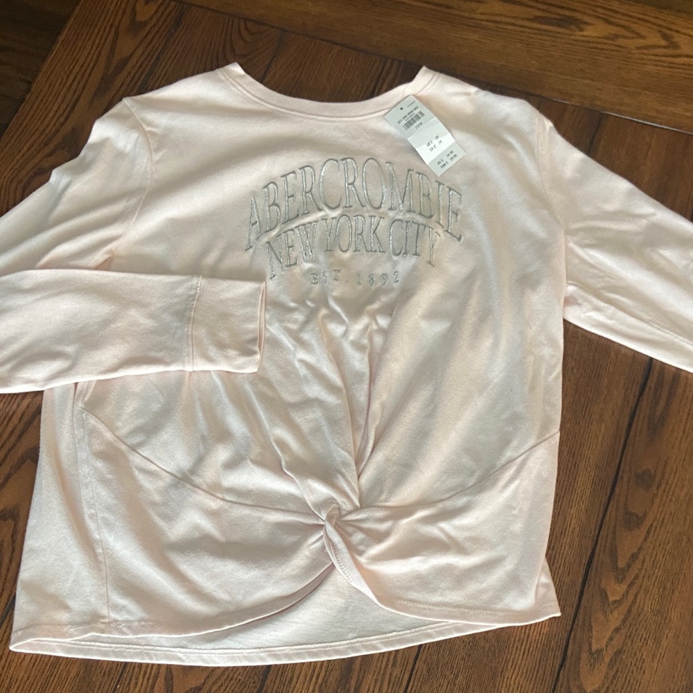 NWT Abercrombie & Fitch Kids Light Pink Long Sleeve Tee